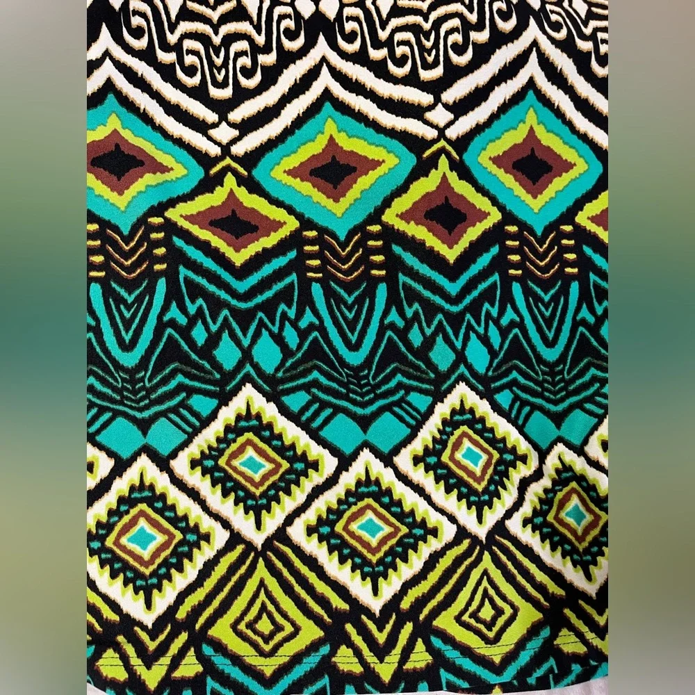 Evan-Picone Women’s Dress Long Sleeveless Maxi Black Green Size 12 - Picture 7 of 7